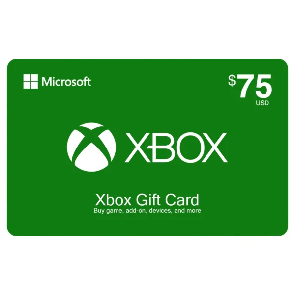 Xbox Gift Card - $75 Value - Gaming and Entertainment Credit